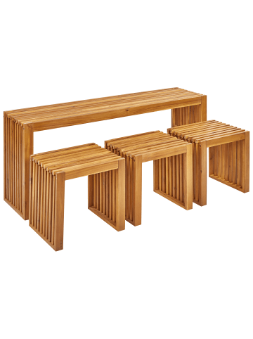 Beliani 4-tlg Gartentisch Set BELLANO in Braun