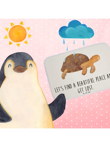 Mr. & Mrs. Panda Badteppich Schildkröte MHerzieren mit Spruch in Weiß