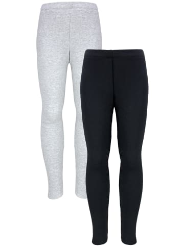TupTam Mädchen Winter Leggings 2er PACK Gefüttert in schwarz/grau