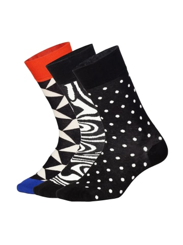 DillySocks Socken 3D Tripping in Schwarz, Weiß, Rot, Gelb, Blau