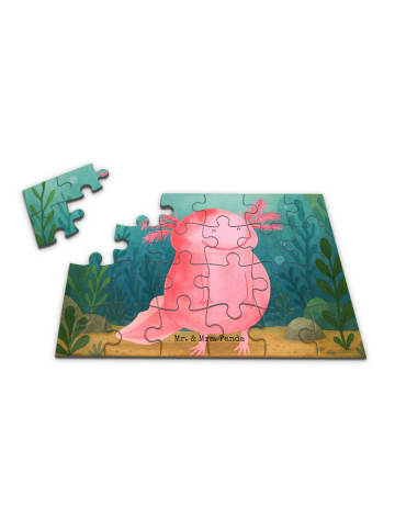 Mr. & Mrs. Panda Puzzle Axolotl Glücklich Design ohne Spruch in Weiß