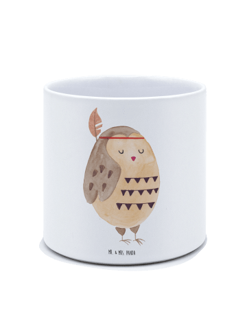 Mr. & Mrs. Panda Übertopf Eule Federschmuck ohne Spruch in Weiß