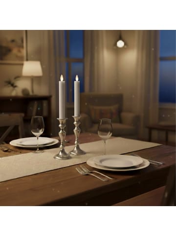 relaxdays 2 x LED Stabkerzen in Weiß