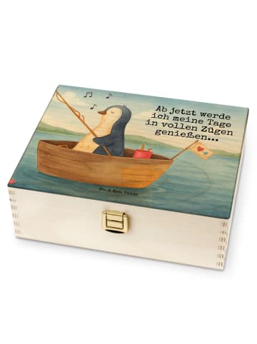 Mr. & Mrs. Panda Tee Box Pinguin Angelboot Design mit Spruch in Weiß