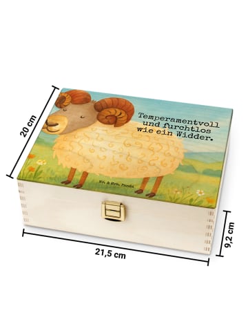 Mr. & Mrs. Panda Teebox Holz Sternzeichen Widder Design mit Spruch in Weiß