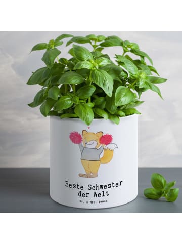 Mr. & Mrs. Panda Blumentopf Fuchs Beste Schwester der Welt mit S... in Weiß