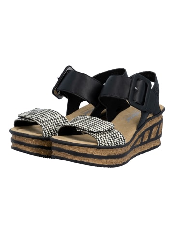 rieker Sandalen in Schwarz/Beige