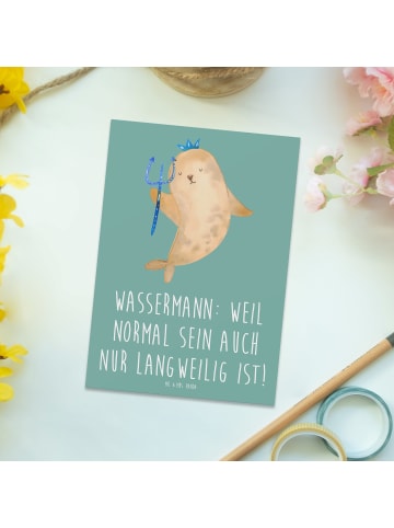 Mr. & Mrs. Panda Wanddeko Wassermann Unikat mit Spruch in Meeresbrise