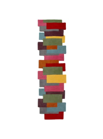 KADIMA DESIGN Wollteppich handgetuftet, geometrisch, rutschfest, Teppich Wolle in Multi