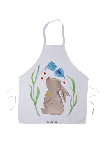 Mr. & Mrs. Panda Schürze Hase Blume ohne Spruch in Weiß