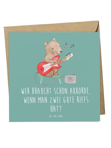 Mr. & Mrs. Panda Einladungskarte E-Gitarre Zwei Riffs mit Spruch in Meeresbrise