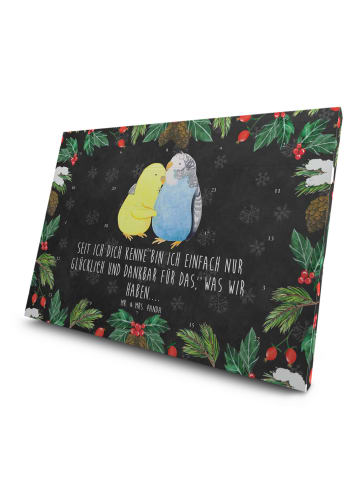 Mr. & Mrs. Panda Tee Adventskalender Wellensittich Liebe mit Spruch in Kreidetafel