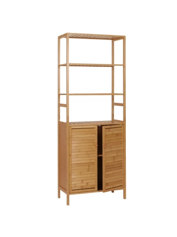 MCW Hochschrank B18 2 Türen 4 Regalböden Bambus MDF, Standard