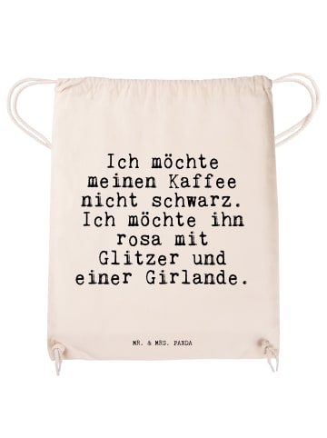 Mr. & Mrs. Panda Sportbeutel Ich möchte meinen Kaffee... mit Spruch in Creme