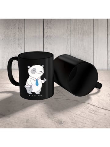 Mr. & Mrs. Panda Keramtiktasse Bürgermeister Job mit Spruch in Schwarz