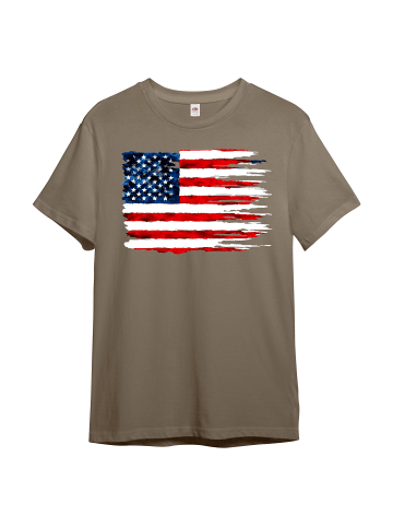 PAULGOS Herren T-Shirt, amerikanische Flagge, Fahne, Amerika, USA, US, in Sand