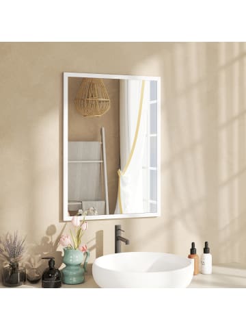 HOMCOM Wandspiegel in Weiß 50L x 2B x 70H cm