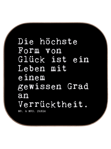Mr. & Mrs. Panda Glas-Untersetzer Die höchste Form von... mit Sp... in Schwarz