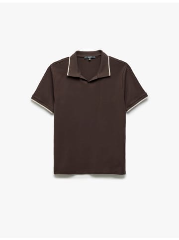 KOTON TSHIRT SS POLO in Braun