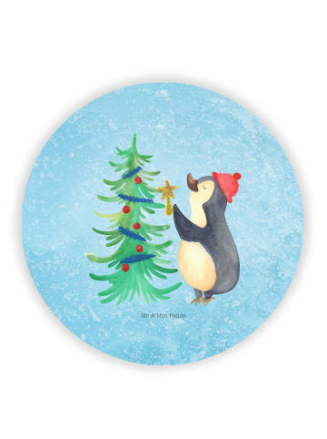 Mr. & Mrs. Panda Rund Magnet Pinguin Weihnachtsbaum ohne Spruch in Eisblau