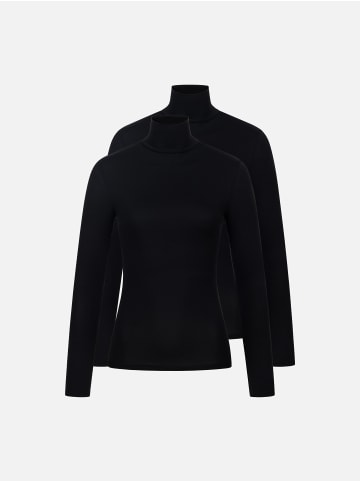 Erlich Textil  Langarmshirt LIGHT TOUCH Rollkragen LONGSLEEVE IM 2er PACK in schwarz