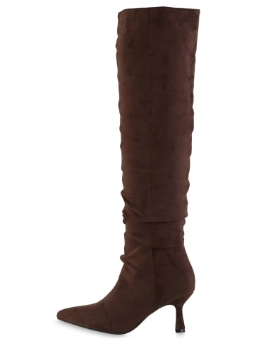 VAN HILL Overknees Anais in Braun Velours