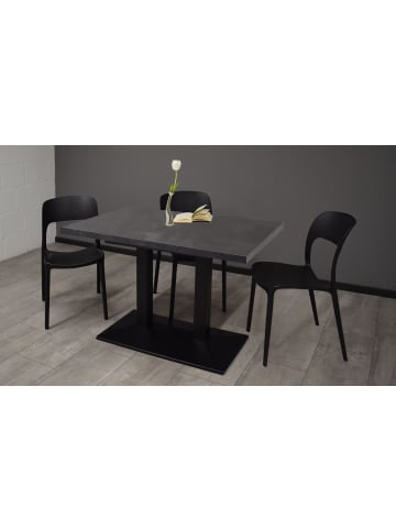 58 aufm Kessel BARTISCH ausziehbar Eleen 120x70x72 Schwarz/Graphit
