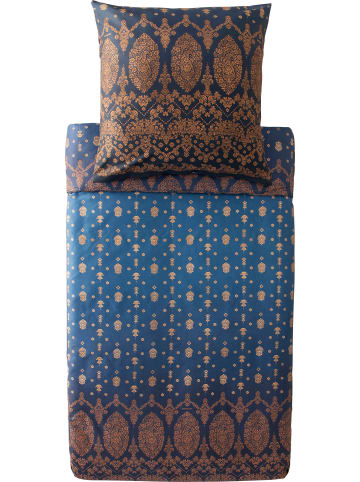 Bassetti Fein Satin Bettwäsche Gold Decor in blau