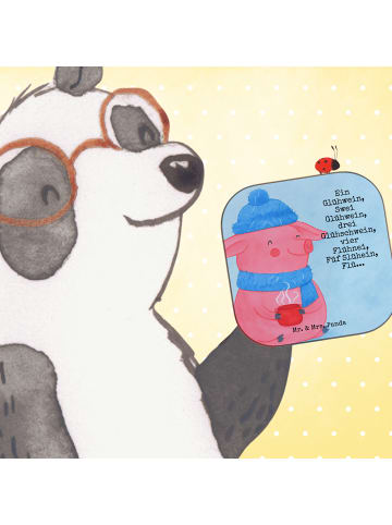 Mr. & Mrs. Panda Untersetzer Schweinchen Glühwein Design mit Spruch in Weiß