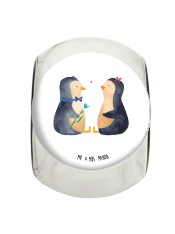 Mr. & Mrs. Panda Bonbonglas Pinguin Pärchen ohne Spruch in Weiß