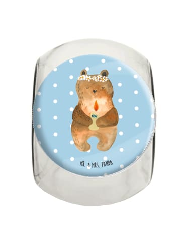 Mr. & Mrs. Panda Bonbonglas Bär Kommunion ohne Spruch in Blau Pastell