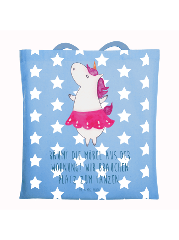 Mr. & Mrs. Panda Tote Bag Einhorn Ballerina mit Spruch in Sky Blue