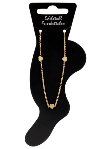 Adeliás Damen Armband – Herz aus Edelstahl 22 cm in gold
