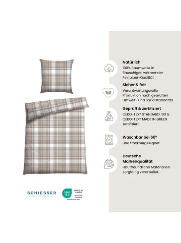 Schiesser Feinbiber Bettwäscheset Metor – 2-teilig in Taupe