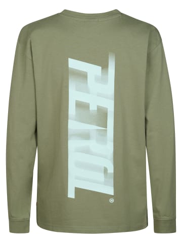 Petrol Industries Jersey T-Shirt mit Grafik Palmera in Grün