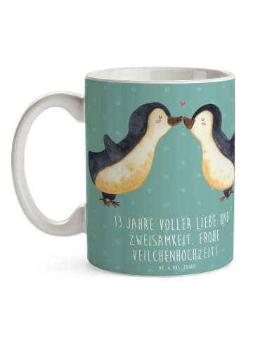 Mr. & Mrs. Panda Kaffeepott 13. Hochzeitstag Veilchenhochzeit mi... in Meeresbrise