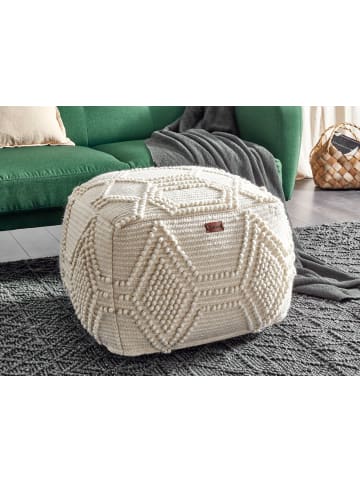 Beliani Pouf CHOIM in Beige - (W) 60 x (H) 40 x (L) 60 cm