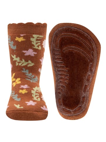 ewers Stoppersocken Blümchen/Mausezähnchen in brick