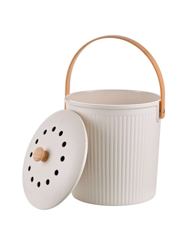 relaxdays Küchen-Komposteimer in Weiß - 5,6 Liter