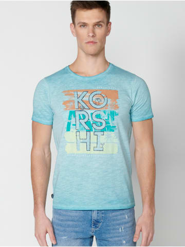 KOROSHI Kurzarm T-Shirt in grun