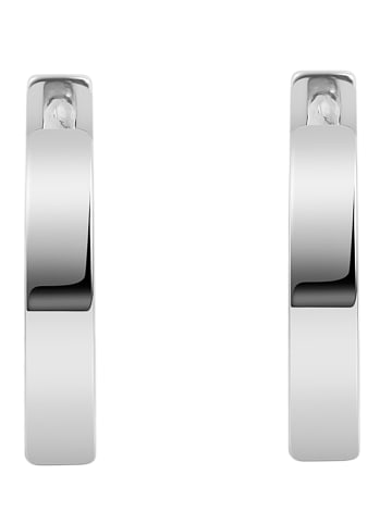 Adeliás Damen Ohrringe – Klappcreole aus 925 Silber in silber