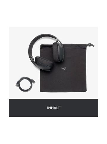 Logitech Over-Ear-Kopfhörer mit integriertem Mikrofon in Schwarz