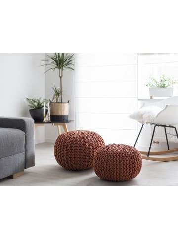 Beliani Pouf CONRAD in Kupfer - (W) 50 x (H) 35 x (L) 50 cm