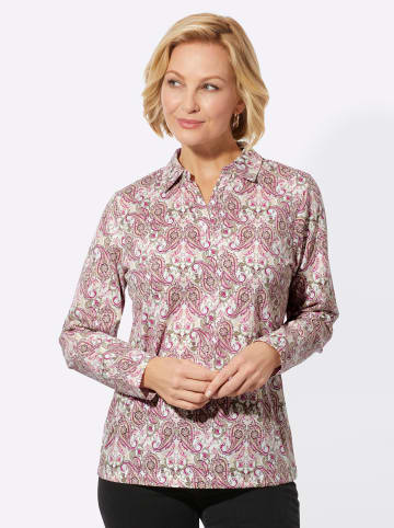 WITT WEIDEN Poloshirt in sesam-rosé-bedruckt