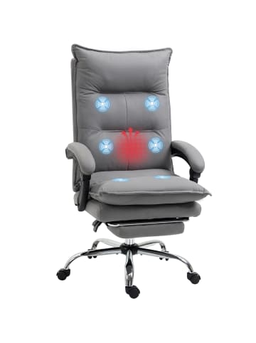 Vinsetto Massage-Bürostuhl-66L x 74B x 114-121,5H cm-Grau