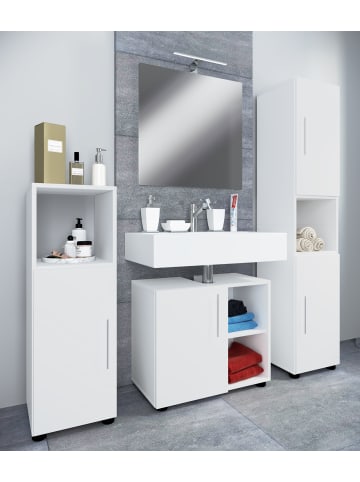 VCM  4-tlg. Badmöbel Set Komplett Badschrank Flandu Iil in Weiß