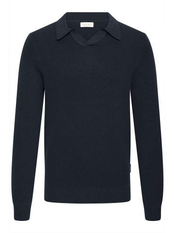 CASUAL FRIDAY Langärmliger Strickpullover mit Mustern und Rundhalsausschnitt in Dunkelblau