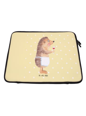 Mr. & Mrs. Panda Laptop Sleeve Igel Wein ohne Spruch in Gelb Pastell