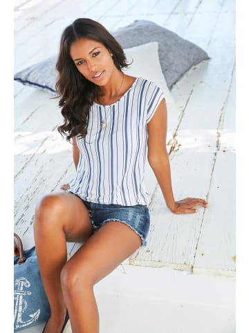 Beach Time Kurzarmshirt in blau-gestreift