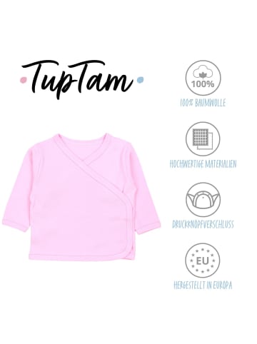 TupTam Baby Mädchen Langarm Wickelshirt 5er Set in rosa/rot